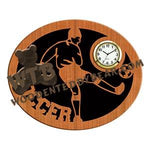 Soccer Clock #1 fretwork scroll saw pattern |The Wooden Teddy Bear