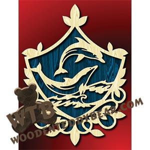 Two Dolphins | Fretwork Scroll Saw Pattern | Wooden Teddy Bear