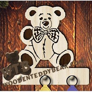 Teddy Bear Key Hanger | Fretwork Scroll Saw Pattern | Wooden Teddy Bear