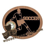 Soccer Clock #2 fretwork scroll saw pattern |The Wooden Teddy Bear