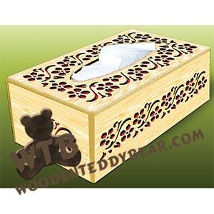 Flowers Tissue Box Cover #3 | Fretwork Scroll Saw Pattern | Wooden Teddy Bear