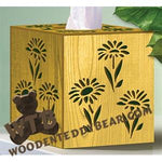 Cube Tissue Box - Daisies | Fretwork Scroll Saw Pattern | Wooden Teddy Bear