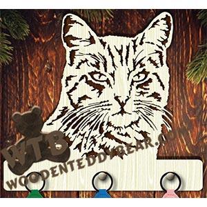 Key Hanger - Stately Cat | Fretwork Scroll Saw Pattern | Wooden Teddy Bear