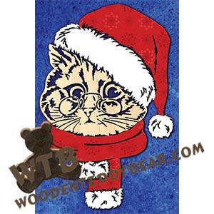 Cat with Hat & Scarf | Fretwork Scroll Saw Pattern | Wooden Teddy Bear