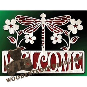 Dragonfly Welcome | Fretwork Scroll Saw Pattern | Wooden Teddy Bear