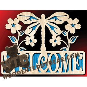 Dragonfly Welcome #2 | Fretwork Scroll Saw Pattern | Wooden Teddy Bear