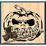 Scary Pumpkin #2 | Fretwork Scroll Saw Pattern | Wooden Teddy Bear