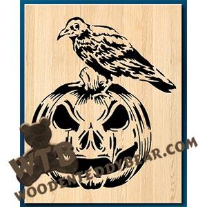 Scary Pumpkin #3 | Fretwork Scroll Saw Pattern | Wooden Teddy Bear