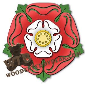 Tudor Rose Symbol | Fretwork Scroll Saw Pattern | Wooden Teddy Bear