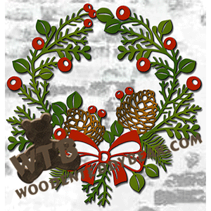 Wreath with Bow fretwork scroll saw pattern |The Wooden Teddy Bear