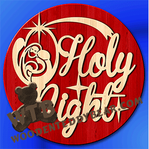 Oh Holy Night | Fretwork Scroll Saw Pattern | Wooden Teddy Bear