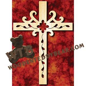 Mini Cross | Fretwork Scroll Saw Pattern | Wooden Teddy Bear