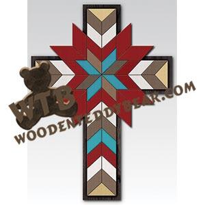 Quilt Cross | Fretwork Scroll Saw Pattern | Wooden Teddy Bear