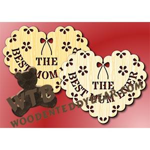 Best Mom/Mum Lace Heart | Fretwork Scroll Saw Pattern | Wooden Teddy Bear
