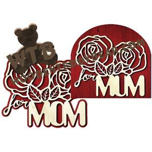 Roses for Mom/Mum | Fretwork Scroll Saw Pattern | Wooden Teddy Bear