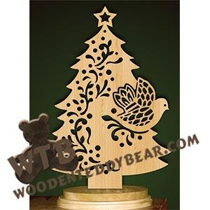 Tree with Bird | Fretwork Scroll Saw Pattern | Wooden Teddy Bear