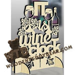 Stand-Up Plaque - Wine | Fretwork Scroll Saw Pattern | Wooden Teddy Bear