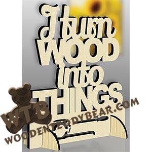 Stand-Up Plaque - Wood | Fretwork Scroll Saw Pattern | Wooden Teddy Bear