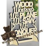 Stand-Up Plaque - Woodworker | Fretwork Scroll Saw Pattern | Wooden Teddy Bear