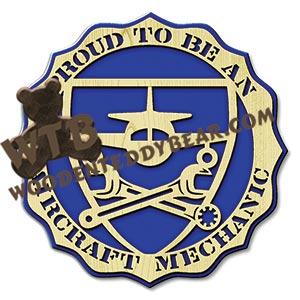 Proud Aircraft Mechanic Plaque | Fretwork Scroll Saw Pattern | Wooden Teddy Bear