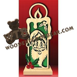 Santa Candle | Fretwork Scroll Saw Pattern | Wooden Teddy Bear