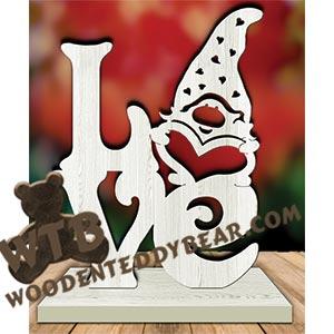 Love Gnome | Fretwork Scroll Saw Pattern | Wooden Teddy Bear