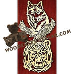 Wolf Eagle Bear | Fretwork Scroll Saw Pattern | Wooden Teddy Bear