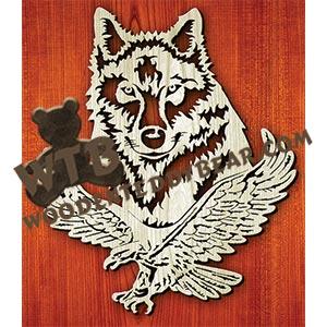 Wolf Eagle | Fretwork Scroll Saw Pattern | Wooden Teddy Bear