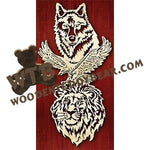 Wolf Eagle Lion | Fretwork Scroll Saw Pattern | Wooden Teddy Bear