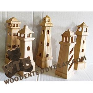 Compound-Cut Lighthouses | Fretwork Scroll Saw Pattern | Wooden Teddy Bear