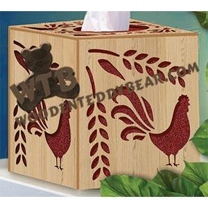 Cube Tissue Box - Rooster | Fretwork Scroll Saw Pattern | Wooden Teddy Bear