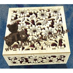 Floral Box #2 | Fretwork Scroll Saw Pattern | Wooden Teddy Bear