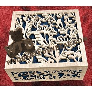 Floral Box #3 | Fretwork Scroll Saw Pattern | Wooden Teddy Bear