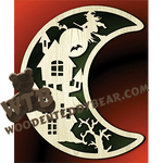 Crescent Moon - Halloween #2 | Fretwork Scroll Saw Pattern | Wooden Teddy Bear