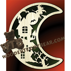 Crescent Moon - Halloween #2 | Fretwork Scroll Saw Pattern | Wooden Teddy Bear