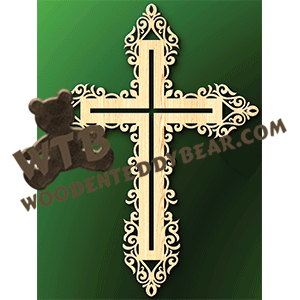 Cross 310 | Fretwork Scroll Saw Pattern | Wooden Teddy Bear