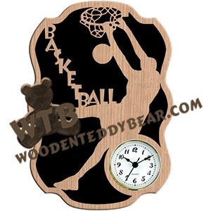 Basketball Clock fretwork scroll saw pattern |The Wooden Teddy Bear