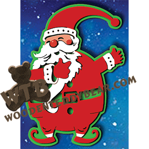 Jolly Santa #2 | Fretwork Scroll Saw Pattern | Wooden Teddy Bear