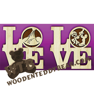 Love Baby | Fretwork Scroll Saw Pattern | Wooden Teddy Bear