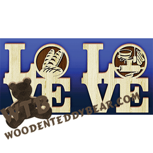 Love Baking | Fretwork Scroll Saw Pattern | Wooden Teddy Bear