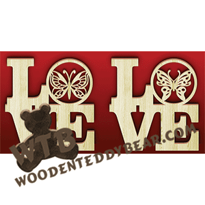 Love Butterflies | Fretwork Scroll Saw Pattern | Wooden Teddy Bear