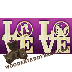 Love Cats | Fretwork Scroll Saw Pattern | Wooden Teddy Bear