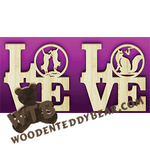 Love Cats | Fretwork Scroll Saw Pattern | Wooden Teddy Bear