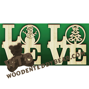 Love Christmas #2 | Fretwork Scroll Saw Pattern | Wooden Teddy Bear