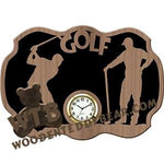 Golfer's Clock fretwork scroll saw pattern |The Wooden Teddy Bear