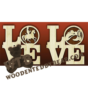 Love Cowboys | Fretwork Scroll Saw Pattern | Wooden Teddy Bear