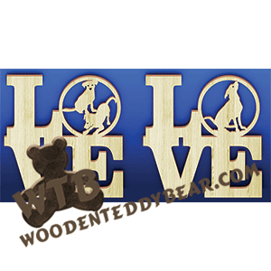 Love Dogs | Fretwork Scroll Saw Pattern | Wooden Teddy Bear