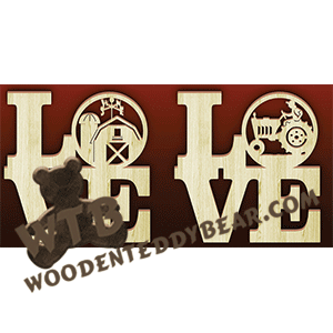 Love Farming | Fretwork Scroll Saw Pattern | Wooden Teddy Bear