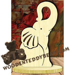 Baby Elephant on Base | Fretwork Scroll Saw Pattern | Wooden Teddy Bear