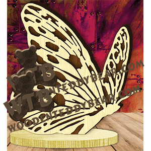 Butterfly on Base | Fretwork Scroll Saw Pattern | Wooden Teddy Bear
